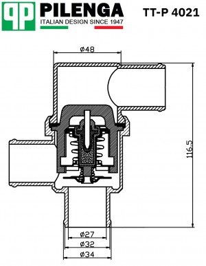 Термостат +80°C (в корпусе) LADA 2121 TT-P4021 TTP4021 PILENGA