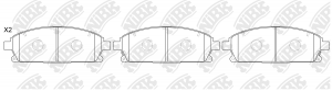 Колодки тормозные NISSAN PATHFINDER 97-04/X-TRAIL 01-07 передние PN2389 PN2389 NIBK