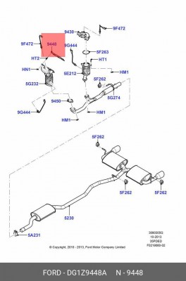 Прокладка коллектора FORD Explorer (11-) выпускного OE DG1Z-9448-A FORD