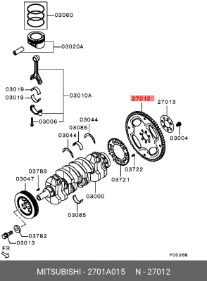 Маховик 2701A015 2701A015 MITSUBISHI