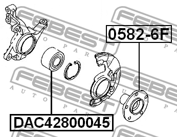 Подшипник ступицы передний MAZDA 3 (BK), 6 (GG) DAC42800045 DAC42800045 FEBEST