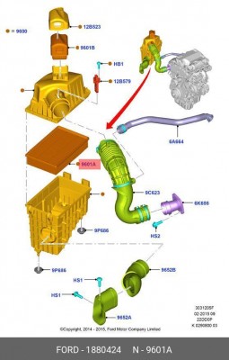 Фильтр воздушный FORD Transit (00-/06-/14-) OE 1880424 FORD