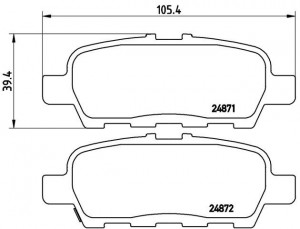 P56068 колодки дисковые задние!\ Suzuki Grand Vitara 2.2/3.2 09>, Nissan Teana/M P 56 068 BREMBO