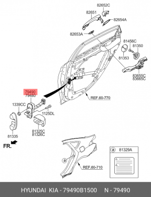 ОГРАНИЧИТЕЛЬ ДВЕРИ 79490-B1500 79490B1500 HYUNDAI KIA