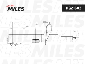 Амортизатор передний правый FORD TRANSIT CONNECT 02- (KYB 334629) DG21682 DG21682 MILES
