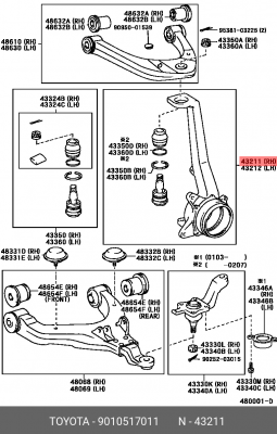 болт развальный!\Toyota RAV4 12-18 90105-17011 TOYOTA