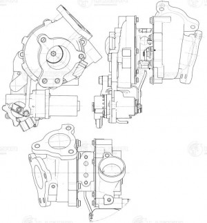 Турбокомпрессор для а.м Toyota Land Cruiser 200 07- 4.5D [1VD-FTV] тип RHV4  пра LAT1901 LUZAR