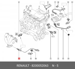 лямбда-зонд!\ Renault Clio/Twingo 1.2/1.6 96> 8200052063 RENAULT