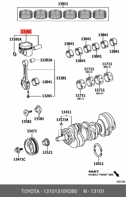 Поршень двигателя std 13101-31092B0 13101-31092-B0 TOYOTA