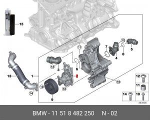 Насос водяной BMW 3 (G21) OE 11 51 8 482 250 BMW