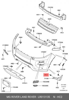 клипса внутренней облицовки двери!\ Land Rover Range Rover Evoque/Freelander/Ran LR013135 LAND ROVER