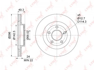 диск тормозной передний\ Nissan Altima 2.5/3.5 01>/Maxima 2.0/2.5/3.0 00> BN-1103 LYNXAUTO