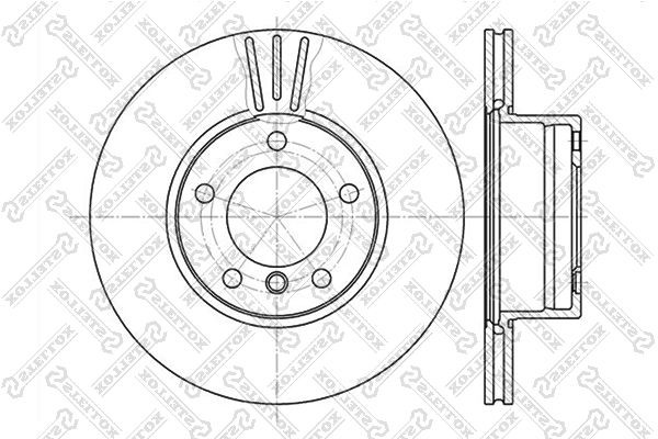 диск тормозной передний!\ BMW E39 2.0-3.5 M47-M62 95> 6020-1536V-SX STELLOX