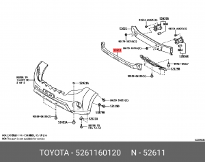 Амортизатор бампера 5261160120 Toyota 52611-60120 TOYOTA