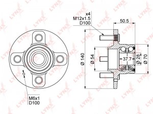 Ступица задняя в сборе (без ABS) подходит для HYUNDAI Accent 1.3-1.6 00-05 WH-11 WH-1115 LYNXAUTO