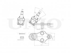 Опора шаровая передняя нижняя правая SSP-20007 UNIO