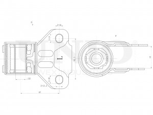 С/блок задний левый переднего нижнего рычага RMP-20346 UNIO