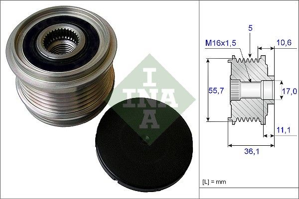 Шкив VOLVO C30,C70,S40,V50 (04-) генератора INA 535016110 INA
