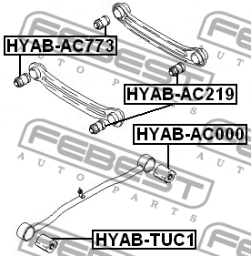 Сайлентблок задн продольной тяги HYUNDAI ACCENT II HYAB-AC000 HYAB-AC000 FEBEST
