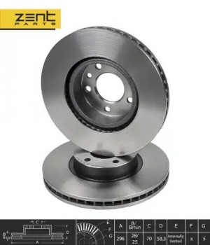 диск тормозной передний!\ Opel Omega 2.0-3.0 94> Z06146 ZENTPARTS
