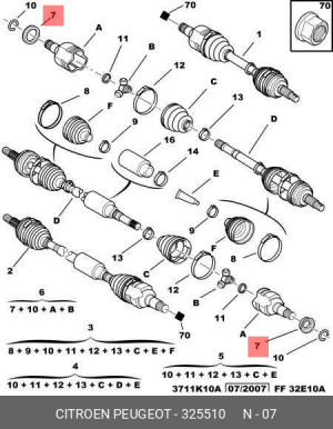 325510 ДЕФЛ.КРЫЛА 3255.10 CITROEN PEUGEOT