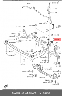 ГАЙКА С ФЛАНЦЕМ MULTY MAZDA GJ6A28458 MAZDA