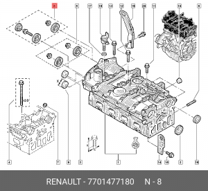 Сальник распредвала RENAULT Megane комплект OE 7701477180 RENAULT