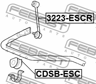 Втулка стабилизатора D28 CADILLAC ESCALADE II 1999-2006 CDSB-ESC CDSB-ESC FEBEST
