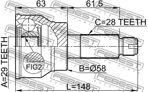 ШРУС внешний SUZUKI SX4 0710-037 0710-037 FEBEST
