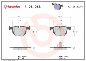 Колодки тормозные P06056 P06056 BREMBO