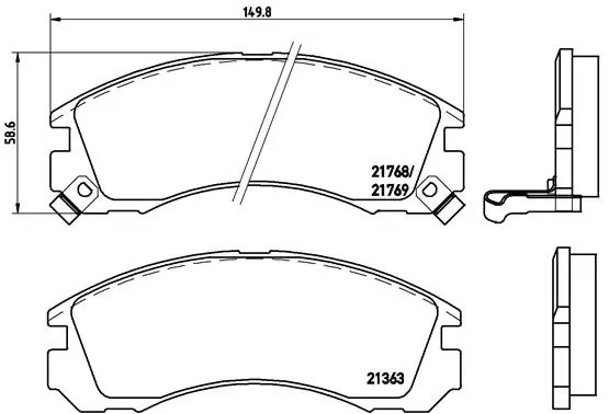 P54017 354 02=765FDB=572370B !колодки дисковые п.\ Mitsubishi Galant 2.0/2.5/2.4 P54017 BREMBO