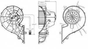 электродвигатель отопителя !в сборе\VOLVO FH EURO 6/ RVI T-SERIE 13--> 34353 NRF