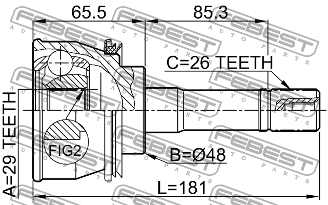 ШРУС внешний SUZUKI GRAND VITARA 0710-011 0710-011 FEBEST
