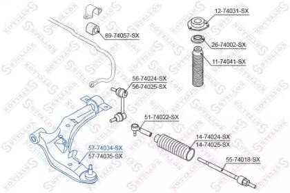 рычаг правый!\ Nissan Maxima CA33 all 00> 57-74034A-SX STELLOX