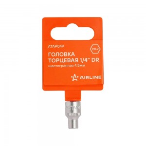 ATAP049 Головка торцевая 1/4' шестигранная 4.5мм, пласт.подвес (ATAP049) ATAP049 AIRLINE