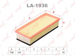Фильтр воздушный подходит для AUDI A4(8K) 1.8T-2.0T 08 / A4 Allroad 2.0D-2.0T 09 LA-1936 LYNXAUTO