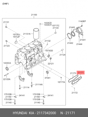Прокладка двигателя 21173-42000 2117342000 HYUNDAI KIA