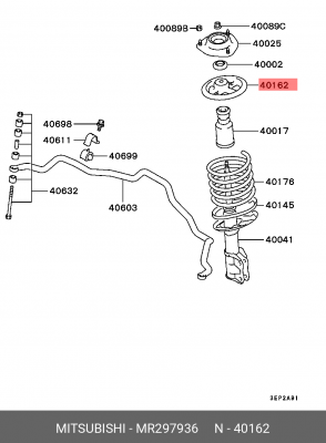 чашка пружины передней! верхняя\ Mitsubishi Colt/ Lancer MR297936 MITSUBISHI