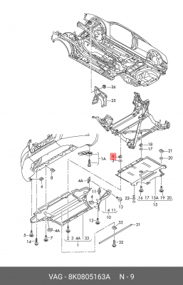 зажим пружинный!\ Audi A4 08-18 8K0 805 163 A VAG