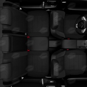 Авточехлы универсальные экокожа-жаккард черно-белые комплект AVTOLIDER UJK31-0103 AVTO LIDER 1