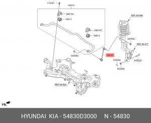Стойка стабилизатора HYUNDAI Tucson (15-) переднего левая/правая (1шт.) OE 54830D3000 HYUNDAI KIA