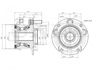 Ступица передняя (с ABS) HUB-20298 UNIO