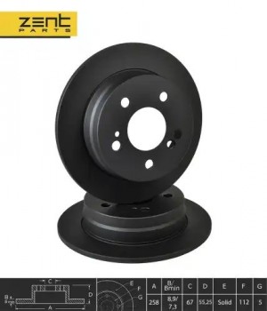 диск тормозной задний!\ MB W124/W201 2.0-3.0TD 85> Z06287 ZENTPARTS