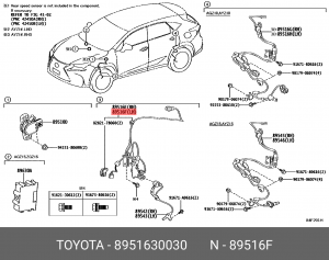проводка датчика ABS! передняя\ Toyota Crown/Majesta/Mark X, Lexus GS/IS 89516-30030 TOYOTA