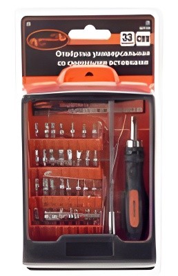 Отвертка комбинированная 120 мм (сменные вставки 33 пр) /Автодело/ 30733 AVTO DELO