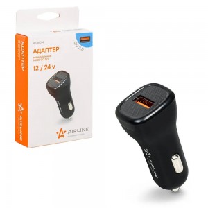 Адаптер автомобильный 1хUSB QC 3.0 12/24В (AEAK014) AEAK014 AIRLINE
