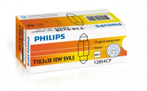 Лампа 12V C10W SV8.5-8 35мм PHILIPS 12854CP PHILIPS