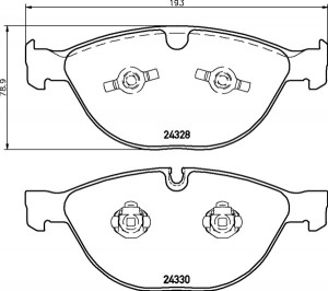 Колодки тормозные BMW 5 (E60,E61),6 (E63,E64),7 (E65,E66,E67) передние (4шт.) MI MDB2826 MINTEX