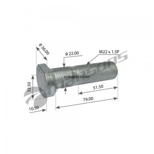 Шпилька колесная [L79M22x1.5P]  10шт 400.603 MANSONS