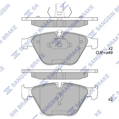 Колодки тормозные BMW 3 (E90,E91,E92,E93),X1 (E84) передние (4шт.) SANGSIN SP2210 SANGSIN